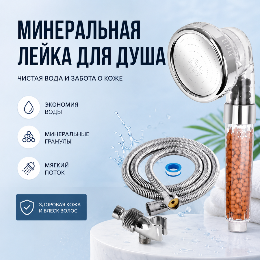 Минеральная лейка для душа с фильтром